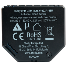 Relé Shelly 2PM Gen4 (Pack 2) para Persianas y Toldos con Medición de Consumo