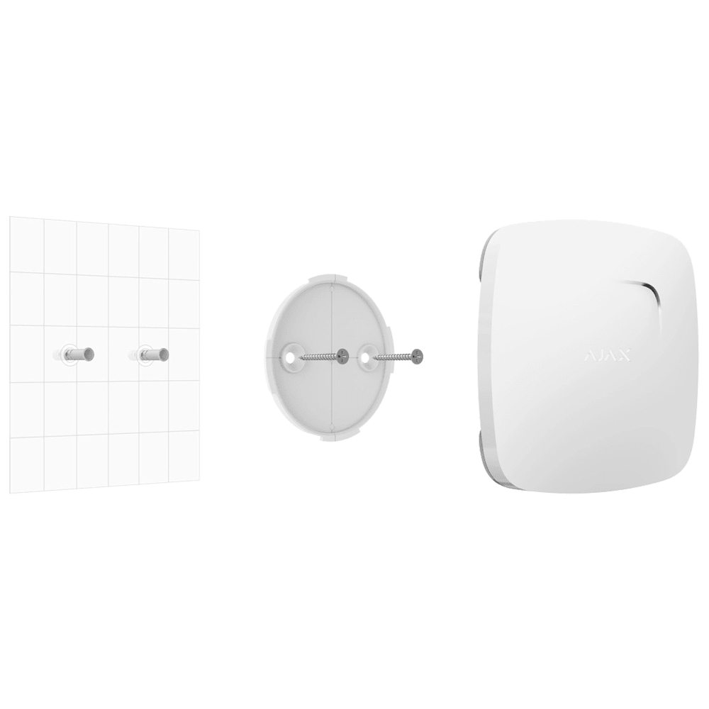 Detector de Humo AJAX con Sensor Temperatura Inalámbrico 868 MHz Jeweller de blanco