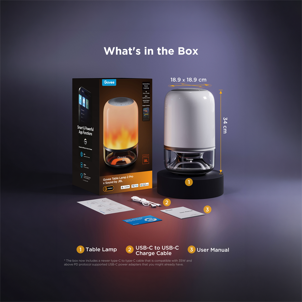 Govee Table Lamp 2 Pro Smart Table Lamp with JBL Speaker