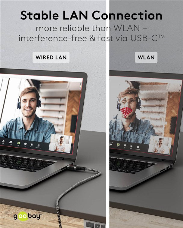 Cabo USB-C 3.1 para Ethernet RJ45, fino