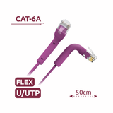Latiguillo RJ45 Cat6A UTP Ultra Flexible 0.50 m Morado