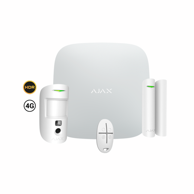 Ajax StarterKit Cam 4G White with Photo Verification Alarm Kit