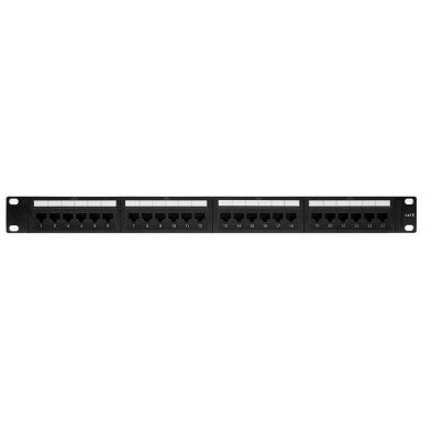 1U x 24 port CAT6 UTP Patch Panel with rear cable pass-through