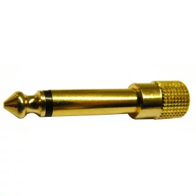 Adaptador Jack 6,35mm Mono Macho a Mini 3,5mm Hembra metal dorado