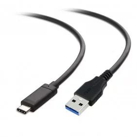 Cable USB Tipo A Macho C (USB 3.1 Generación 2) Macho, 0.5m Negro
