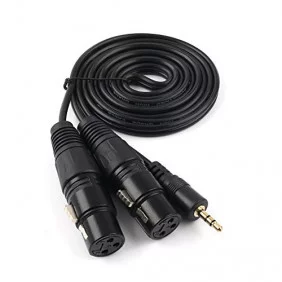 Cable de Audio Minijack 3.5 mm Estereo a 2 XLR Hembra L/R 1,00m Adaptador
