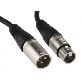 Cable Simétrico Para Micrófono XLR M/F de 1m con conectores plateados