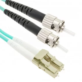Cable OM3 de Fibra Óptica LC a ST Multimodo Duplex 50/125 2m