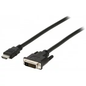 Cable Hdmi a DVI 24+1 Pins Conectores Plateado 30awg 2m