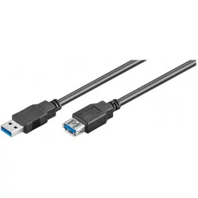 Cable USB 3.0 (A Macho / A Hembra) de 5.00m Negro