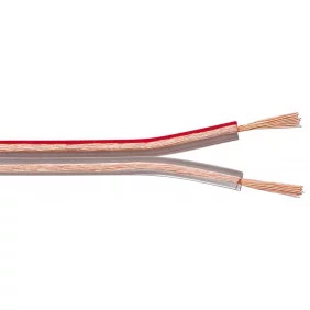 Cable de Altavoz Transparente CU - 25 m, Diámetro 2 x 1,5 mm² Audio