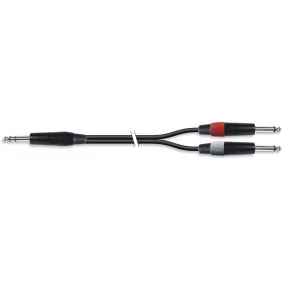 Cable Para Instrumentos Estereo Jack 6.35 A 2 Macho Mono L/R DE 1.5 M