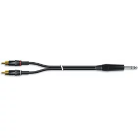 Cable de Audio Jack 6.3mm Estéreo Macho a 2 Xrca-macho con Conectores Metalicos 5m