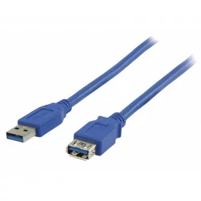 Cable USB 3.0 (A Macho / A Hembra) de 3.00m Azul Cables