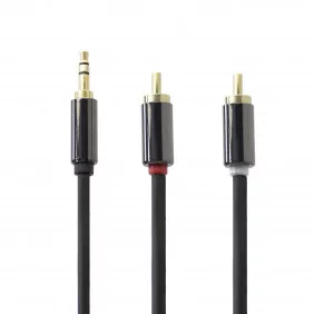 Cable Jack 3.5mm a 2 rca Apantallado 0.25m Adaptador