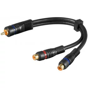 Cable Adaptador de Audio en Y: RCA Macho 2 Hembra Cables