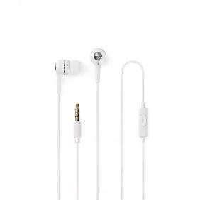 Wired Headphones | 1.2m Round Cable In-ear Built-in Microphone White