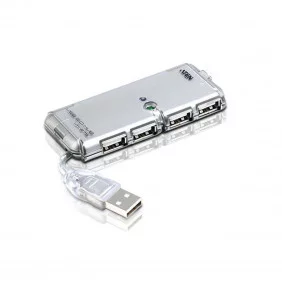 4-port Hub USB 2.0 Computer Silver