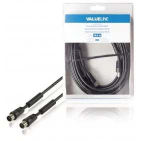 Cable de Antena Coaxial 100 dB Macho - Hembra 10.0 m en Color Negro