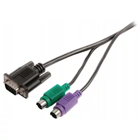 Cable KVM de VGA Macho - 2x PS2 Hembra 2,00 m en Color Negro Valuelin Cables