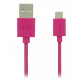 Cable Micro USB 2.0 A Macho - B de 1,00 m en Color Rosa