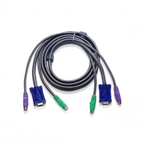 Cable KVM VGA Hembra / Conector 2x Ps/2 - Macho 3.0 m