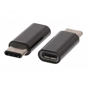 Adaptador USB 2.0 Micro B Hembra - C Macho de 0,15 m en Color Negro Cable
