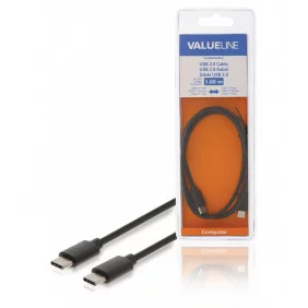 Cable USB 2.0 C Macho - de 1,00 m en Color Negro