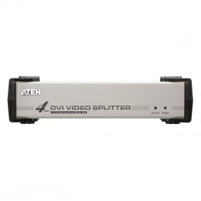 4-port Con Compatibilidad de Audio Splitter DVI Plata