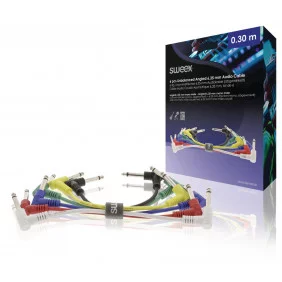Cable de Audio Mono Macho 6,35 mm - 0,30 m Gris Oscuro (6 Unidades)