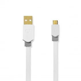 Cable USB 2.0 | A Macho - Micro B 1,0 m Blanco
