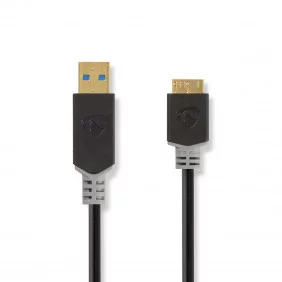 Cable USB 3.0 | A Macho - Micro B 2,0 m Antracita