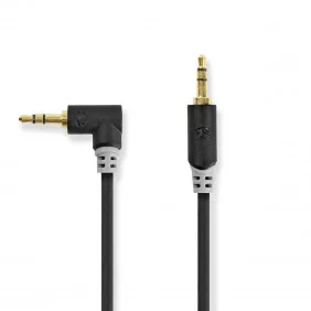 Cable de Audio Estéreo | Macho 3,5 mm - en Ángulo 0,5 m Antracita