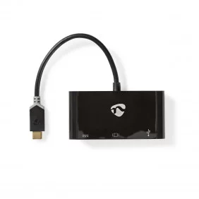 Cable Adaptador de USB Tipo C | Macho - Hembra + A VGA 0,2 m Antracita