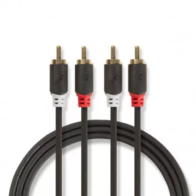 Cable de Audio Estéreo | 2x RCA Macho - 2,0 m Antracita