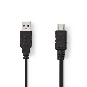 Cable USB 2.0 | A Macho - Micro 2,0 m Negro Cables