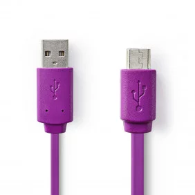 Cable USB 2.0 | A Macho - Micro B 1,0 m Violeta Cables