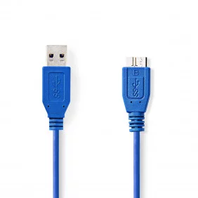 Cable USB 3.0 | A Macho - Micro B 5,0 m Azul