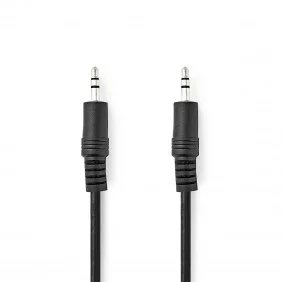 Cable de Audio Estéreo jack Macho 3,5 mm y1,0 m Negro  en Bolsa Polybag