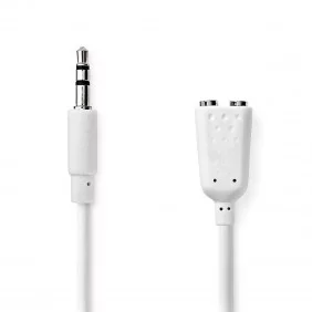 Cable de Audio Estéreo | Macho 3,5 mm - 2x 0,2 m Blanco