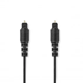 Cable de Audio Óptico Toslink Macho  de 1,0 m color Negro en Bolsa de polipropileno