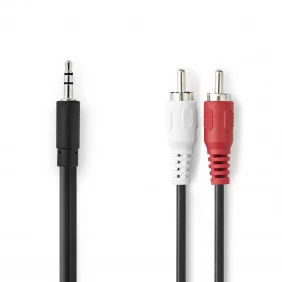Cable de Audio Estéreo | Macho 3,5 mm - 2x RCA 1,0 m Negro