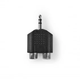 Adaptador de Audio Estéreo | Macho 3,5 mm - 2x RCA Hembra Negro