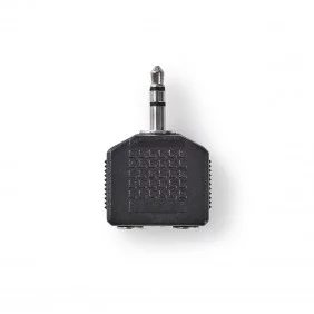 Adaptador de Audio Estéreo | Macho 3,5 mm - 2x Hembra Negro Conectores