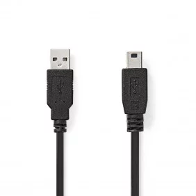 Cable USB 2.0 | A Macho - Mini 5 Pines 2,0 m Negro