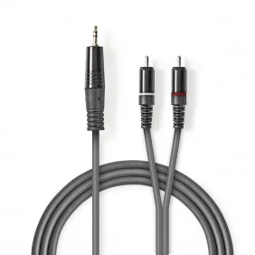 Cable de Audio Estéreo | 3,5 mm Macho - 2x RCA 3,0 m Gris