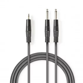 Cable de Audio Estéreo | 2x 6,35 mm Macho - 3,5 5,0 m Gris