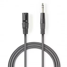 Cable de Audio XLR Compensado | 3 Pines Macho - 6,35 mm 1,5 m Gris