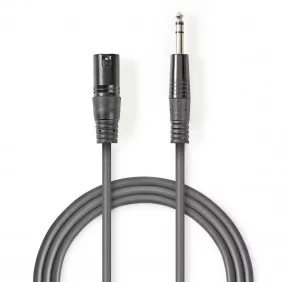 Cable de Audio XLR Compensado | 3 Pines Macho - 6,35 mm 3,0 m Gris