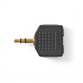 Adaptador de Audio Estéreo | 3,5 mm Macho - 2x Hembra 10 Unidades Negro